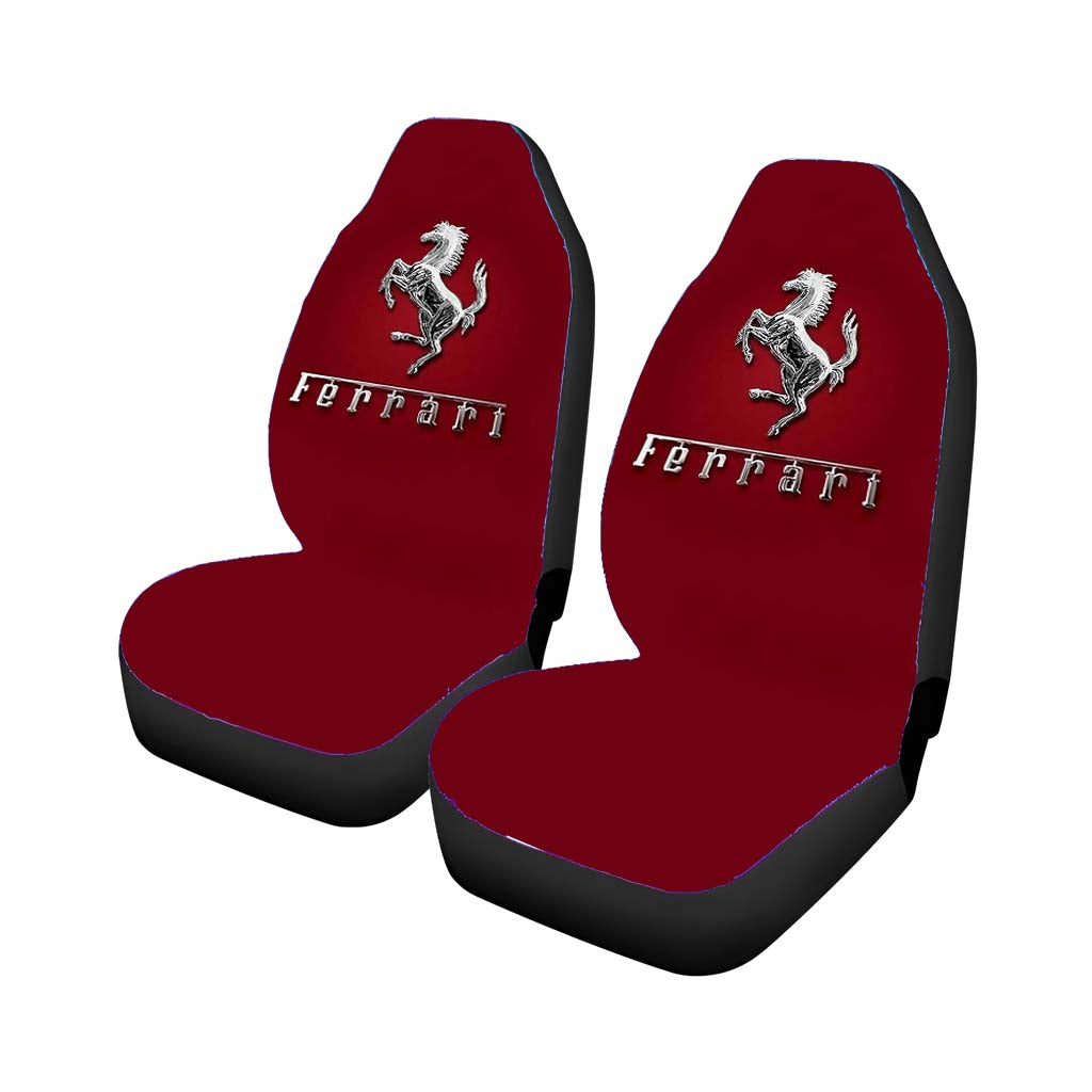Ferrari In Red Backg Car Seat Covers