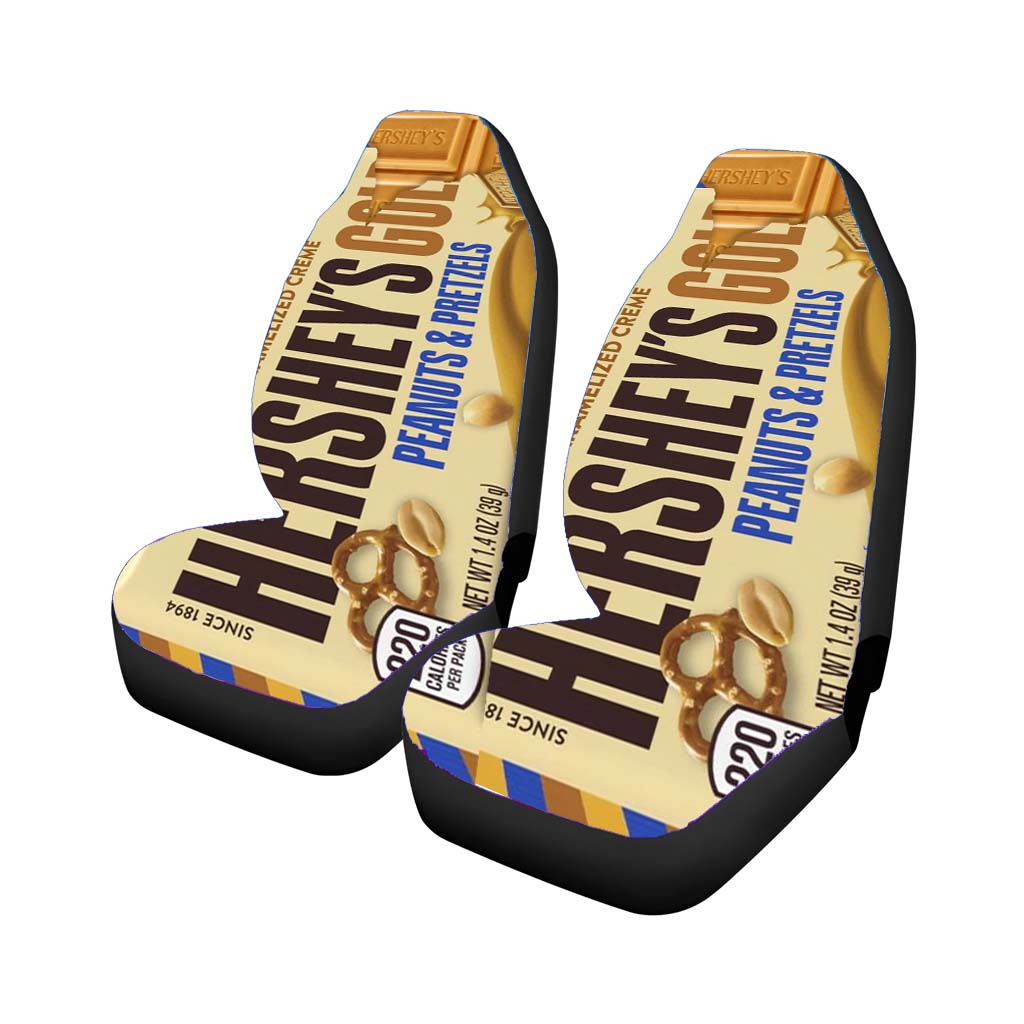 Hershey Gold Peanuts Pretzels Chocolate Candy Bar Car Seat Covers
