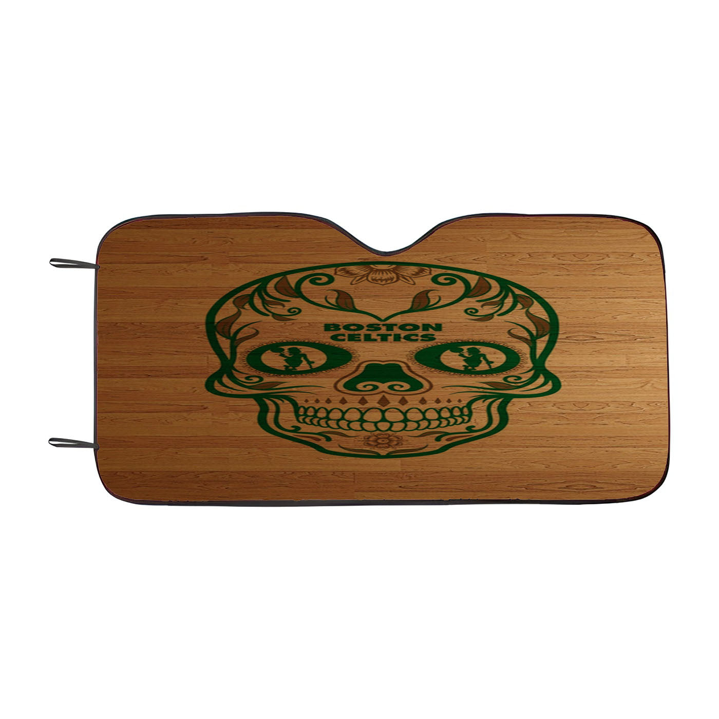 Boston Celtics Sugar Skull Wooden Wallpapers Car Auto Sun Shade Windshield Cover