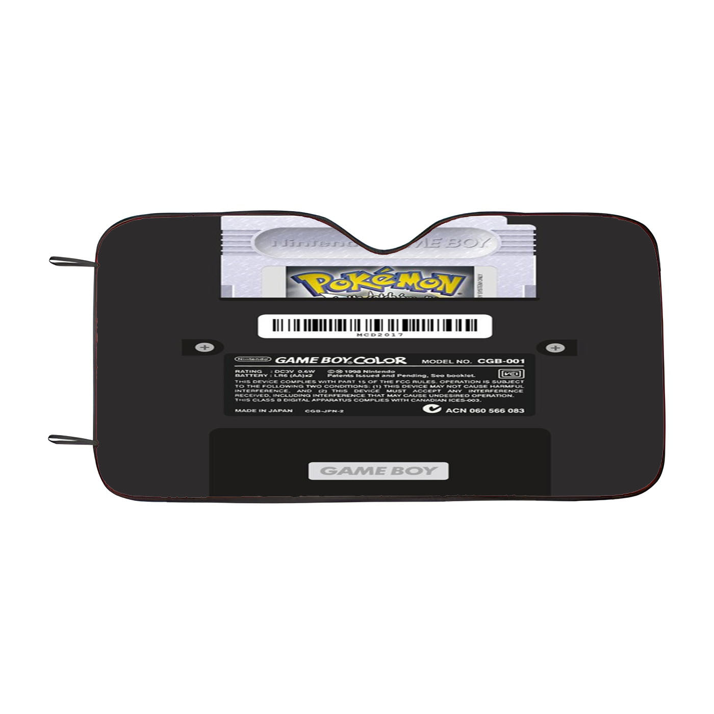 Pokemon Gameboy Color Silver Cartridge Car Auto Sun Shade Windshield Cover