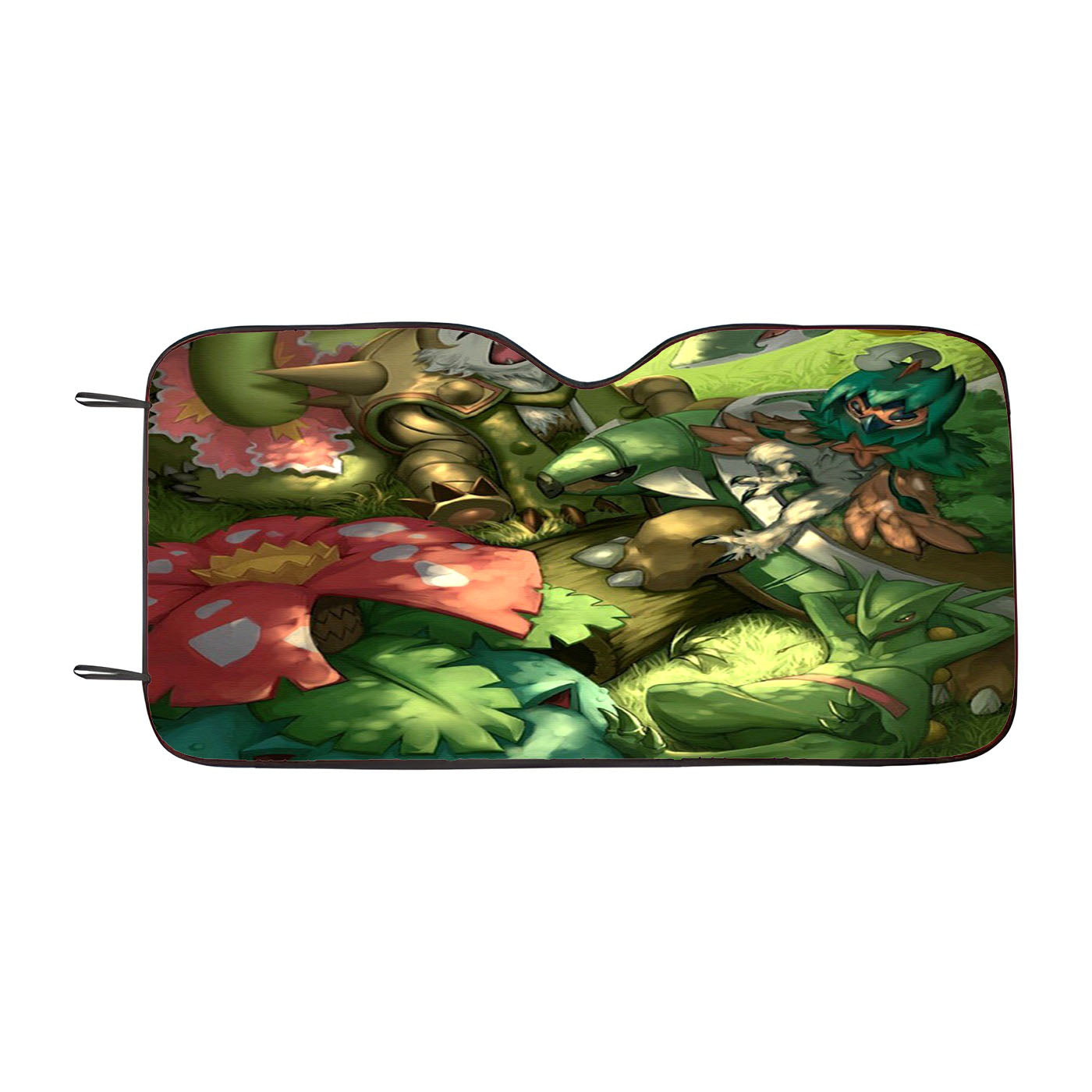 Pokemon Iniciales Tipo Planta Grass'S Starters Car Auto Sun Shade Windshield Cover
