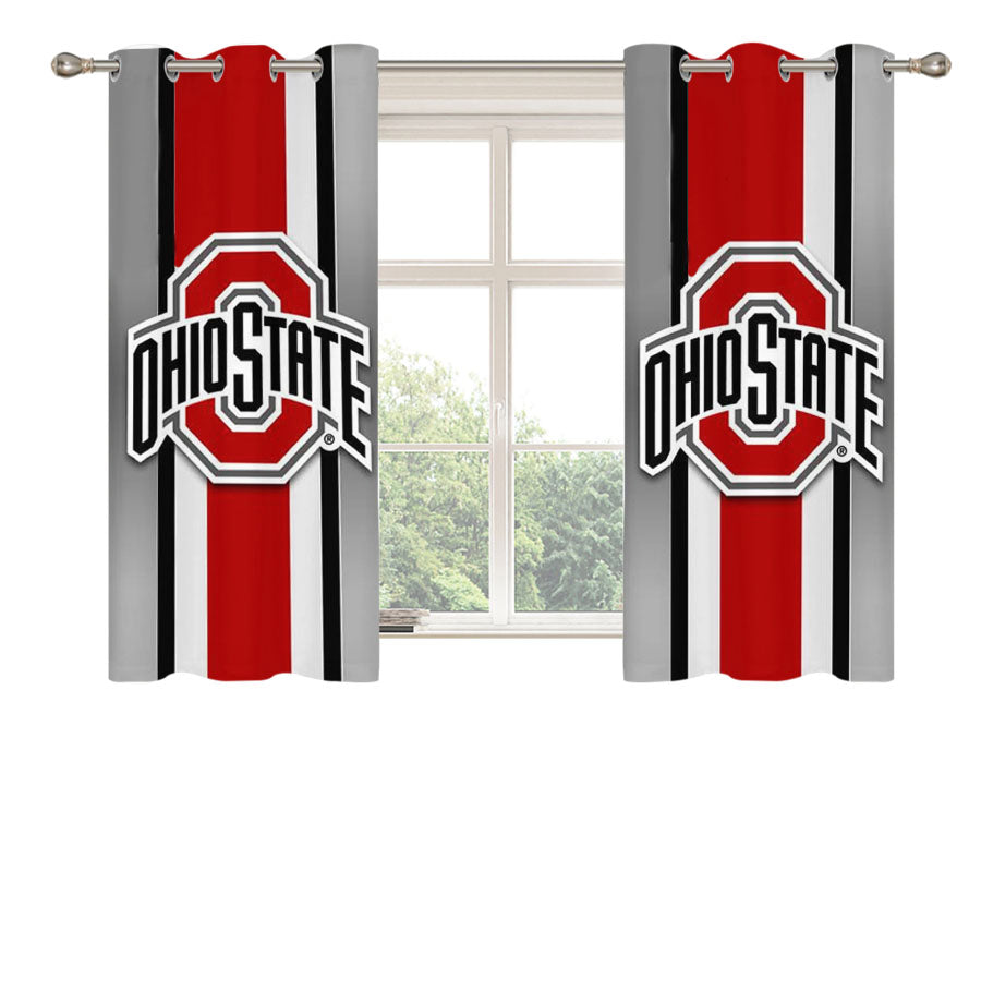 Logo Ohio State Buckeyes Peach Skin Window Curtains
