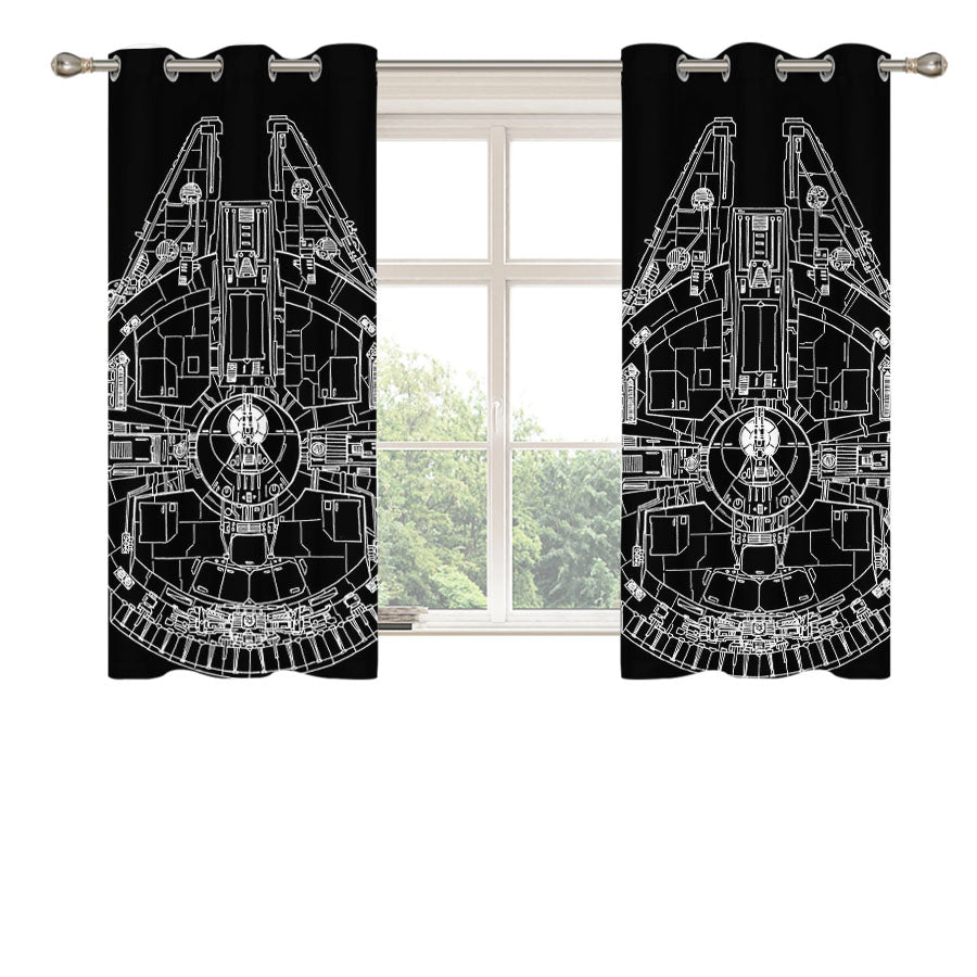 Star Wars Falcon Peach Skin Window Curtains