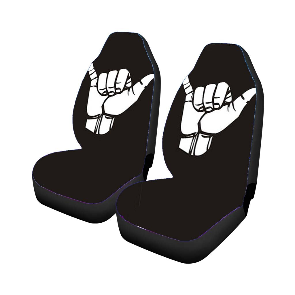 Hang Loose Hand Sign Gray Car Seat Covers