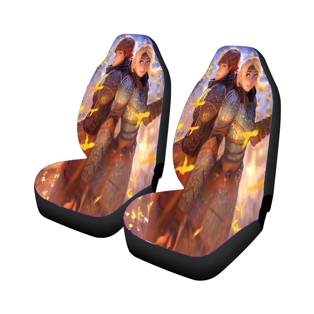 Hiccup And Astrid Hicctrid Car Seat Covers