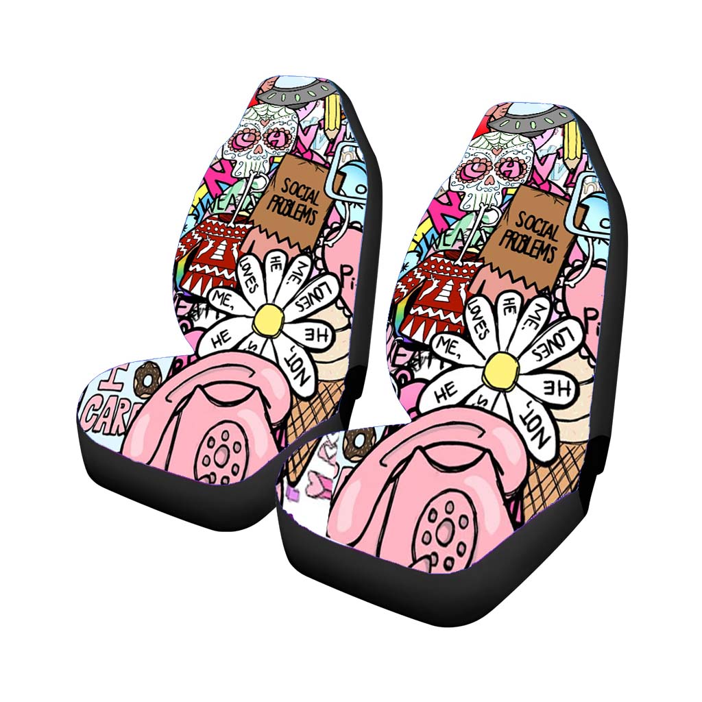 Hipster Social Problem Car Seat Covers