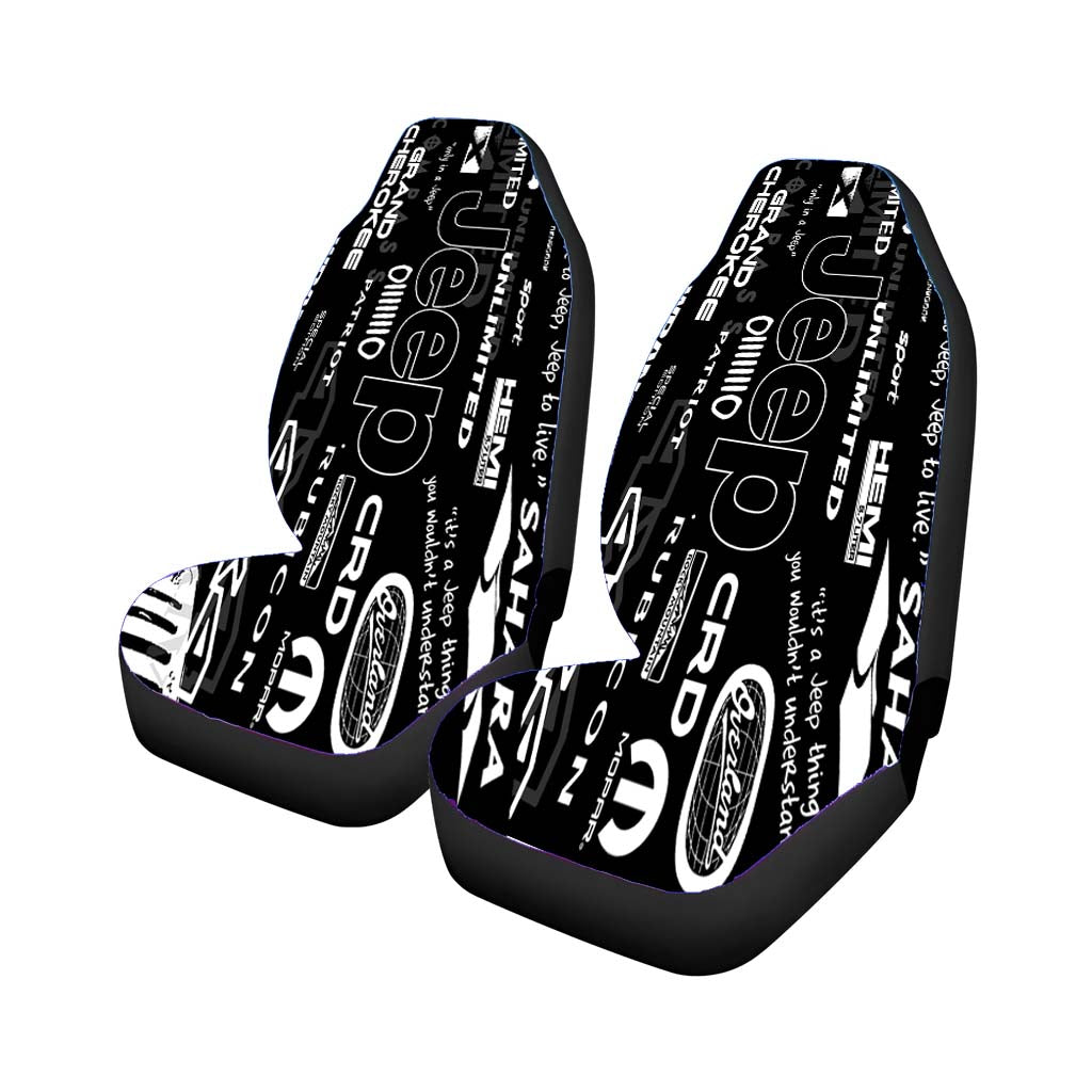 Black Jeep Logos Car Seat Covers