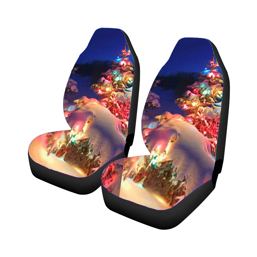 Christmas Tree Lit Up Car Seat Covers