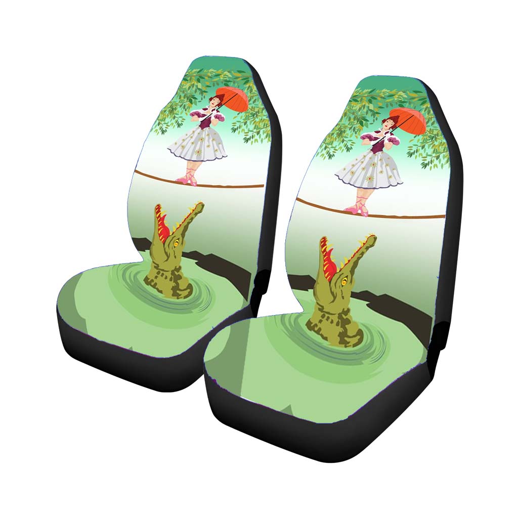 Cute Halloween The Crocodile Girl Deadly Tightrope Circus Car Seat Covers