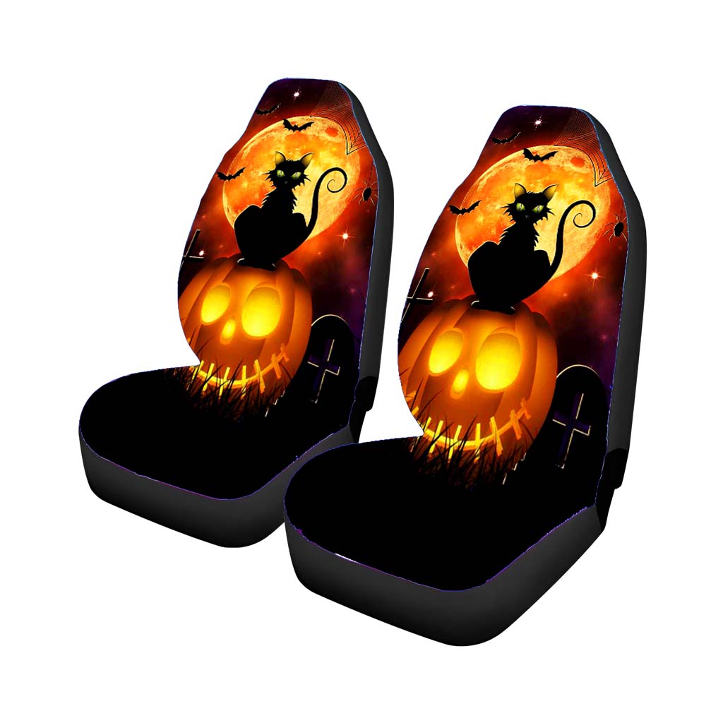 Halloween Black Cat Car Seat Covers