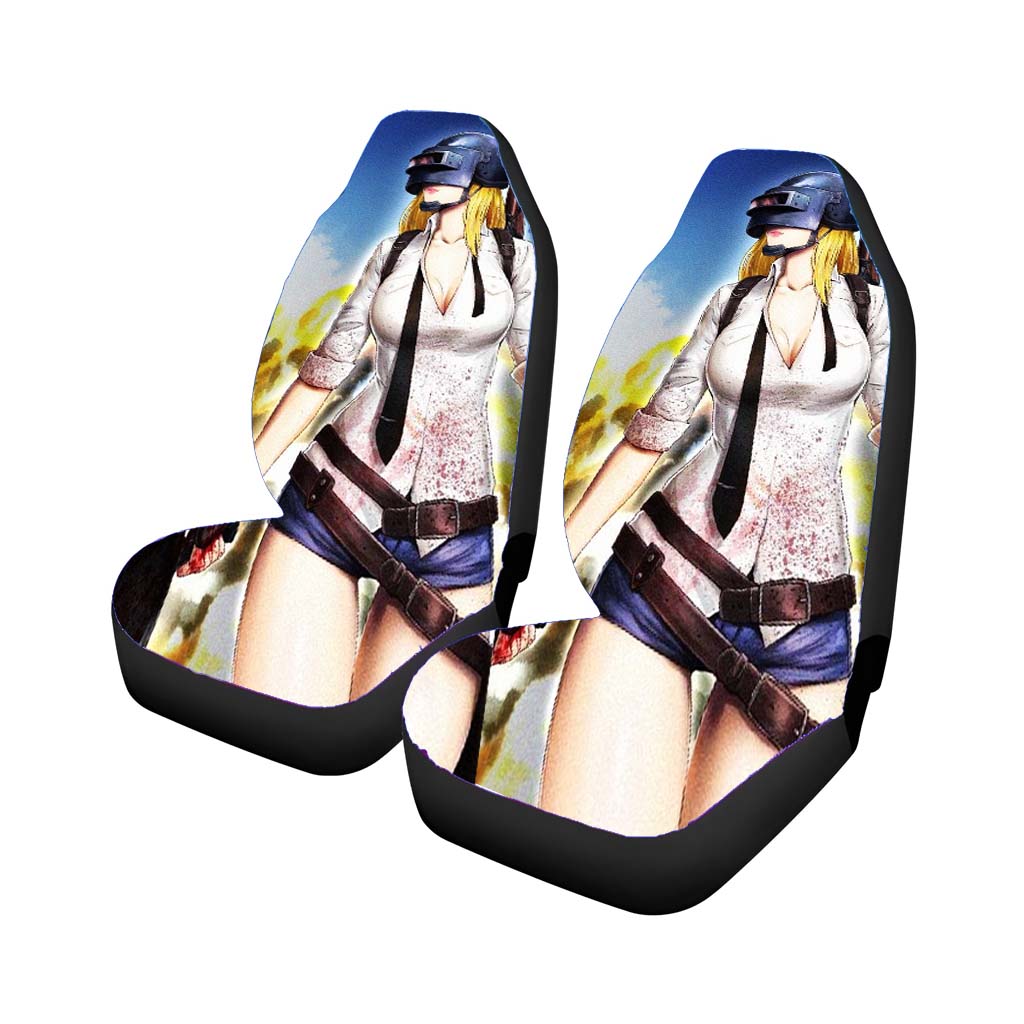 Pubg Helmet Girl Car Seat Covers