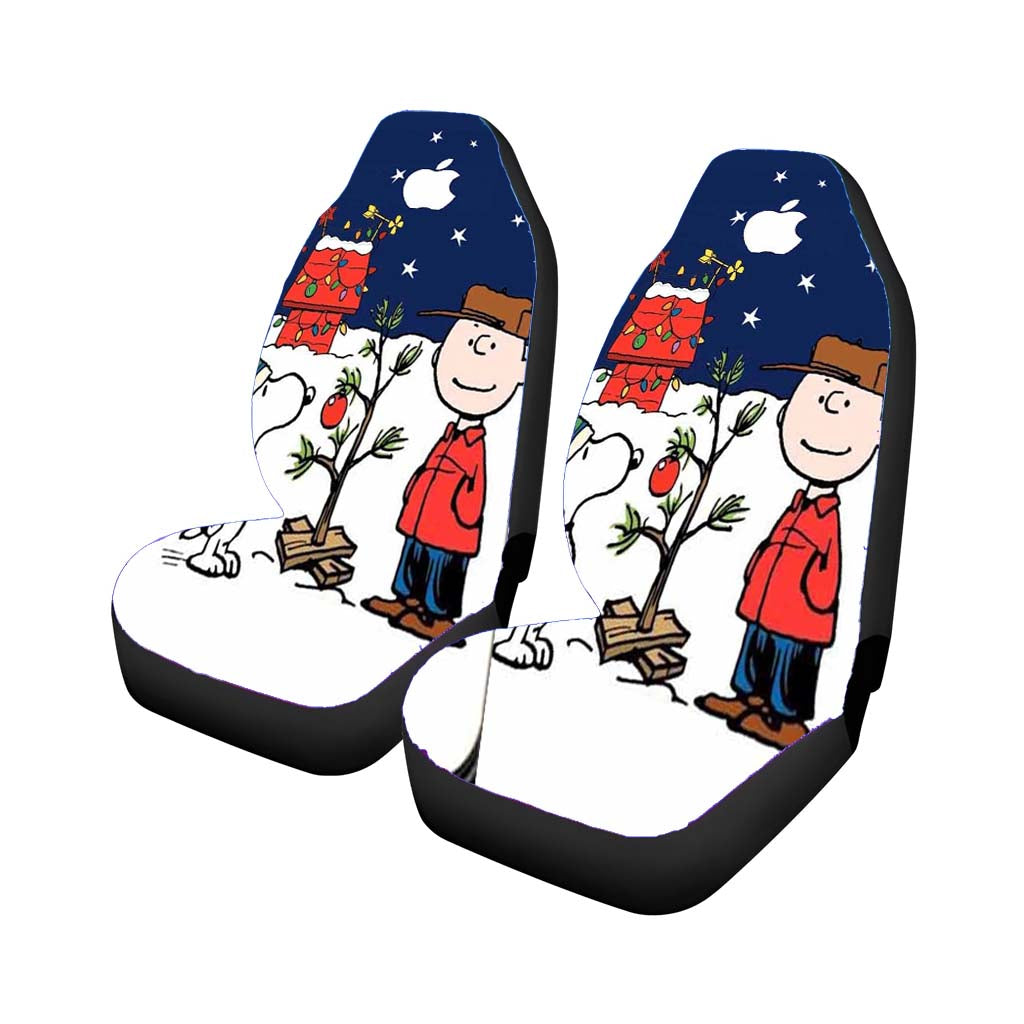 Snoopy And Charlie Brown Christmas Lights Apple Car Seat Covers