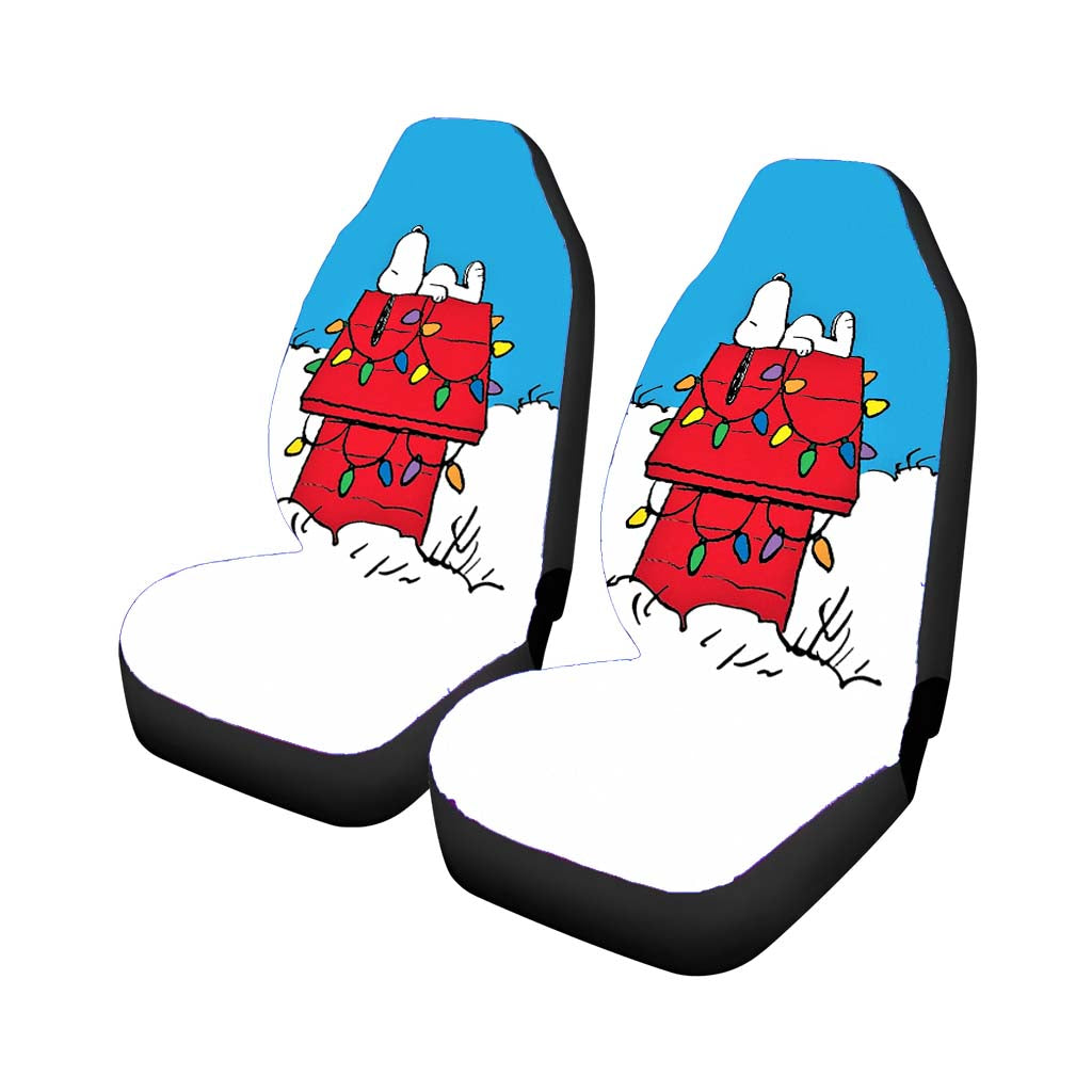 Snoopy Christmas Dog House Car Seat Covers
