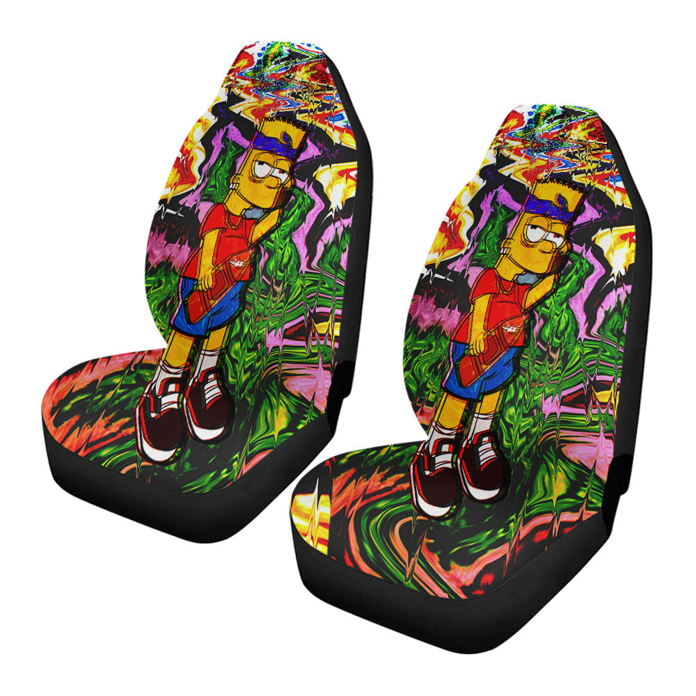 Bart Simpson Trippy Aesthetic Car Seat Covers