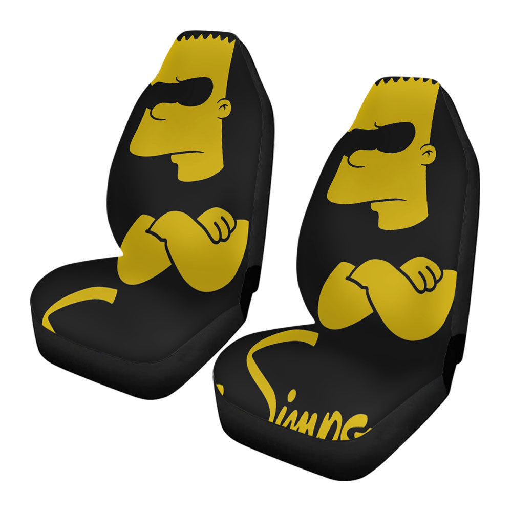 Black Yellow Bart Simpsons Car Seat Covers