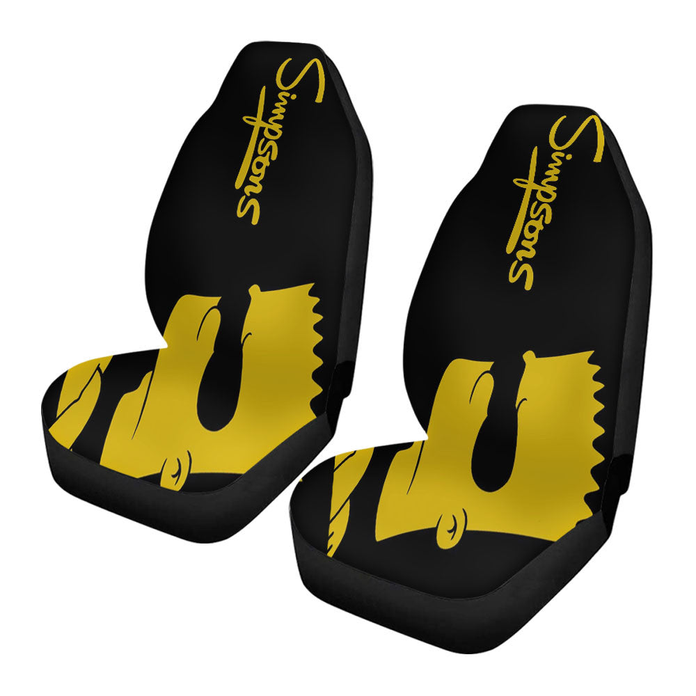Black Yellow Bart Simpsons 2 Car Seat Covers