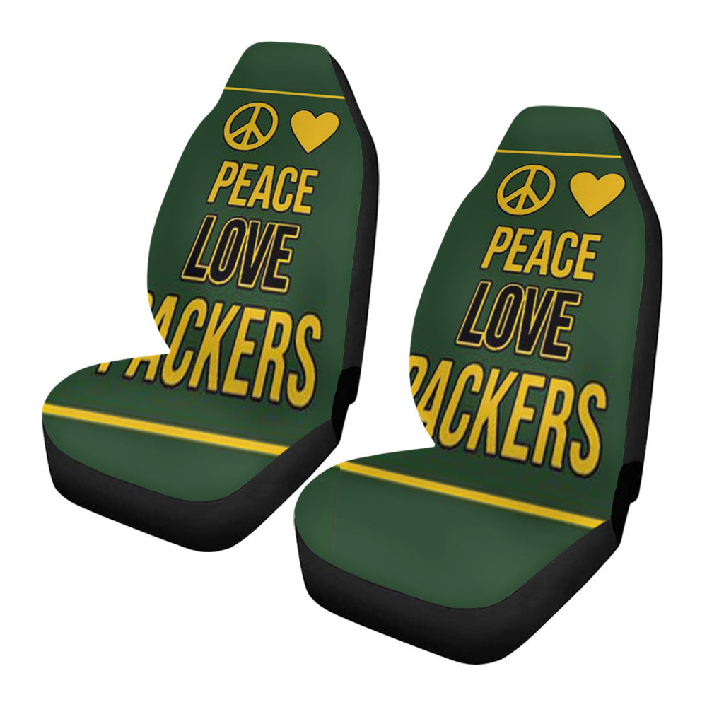 Green Bay Packers Peace Love Car Seat Covers