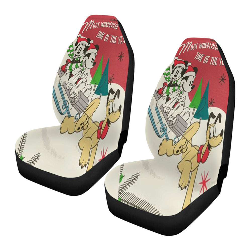 Mickey And Minnie Sledding Car Seat Covers
