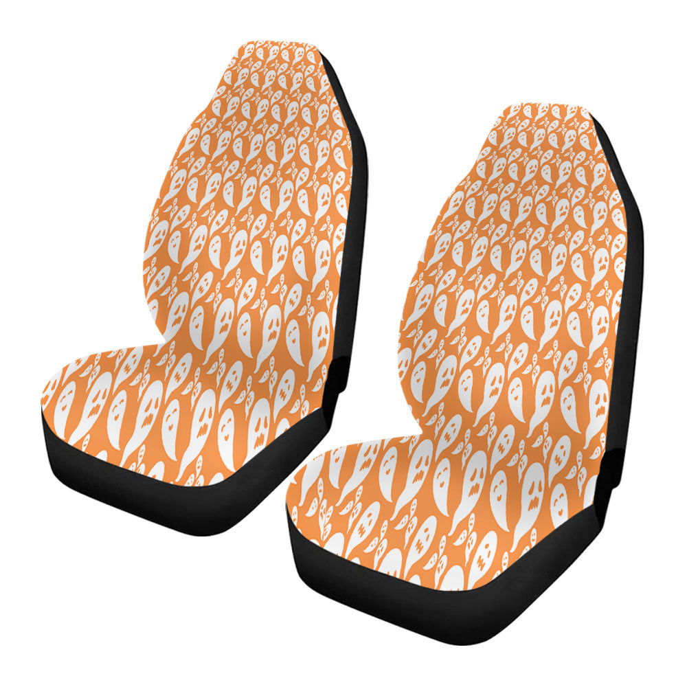 Orange Ghosts Pattern Halloween Car Seat Covers