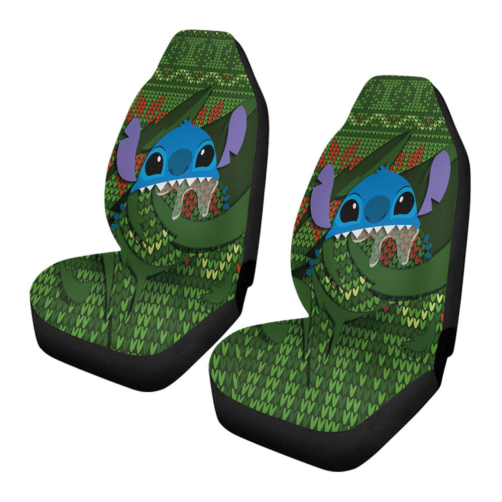 Stitch Ugly Green Sweater Car Seat Covers