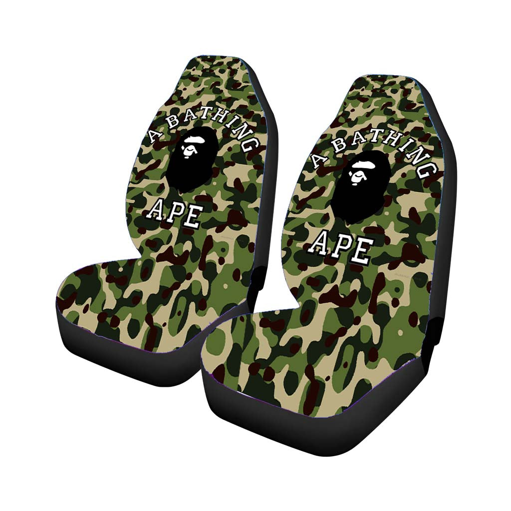 A Bathing Ape Green car Seat Covers