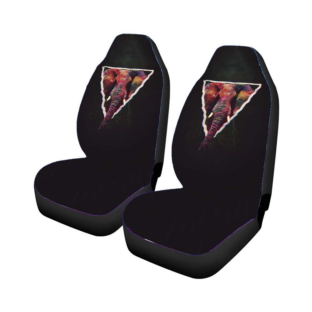 Abstract Elephant Glitch Triangle August car Seat Covers