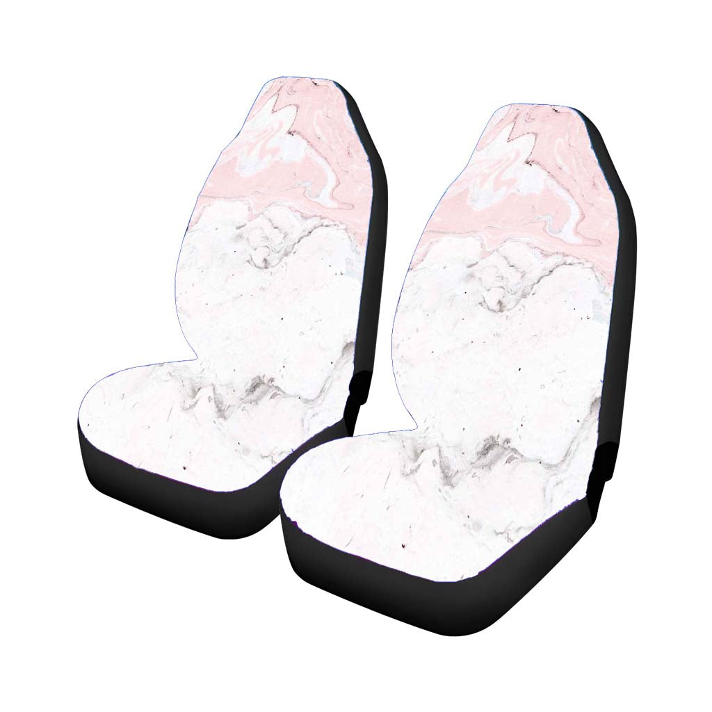 Abstract Pastel Liqiud White Pink Marble car Seat Covers