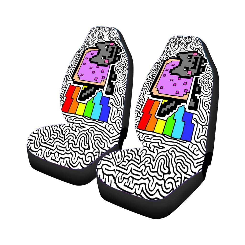 Abstract Rainbow Cute Cat car Seat Covers