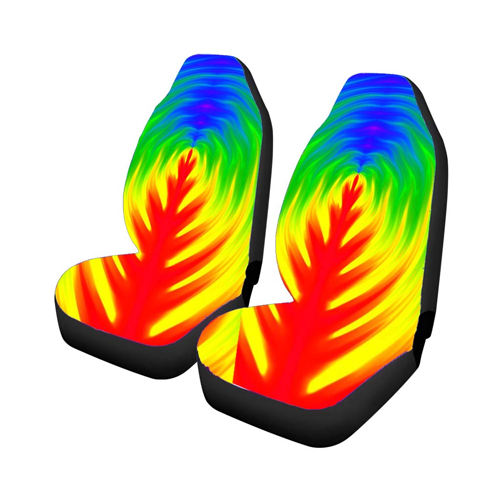 Abstract Trippy Rainbow Plant car Seat Covers