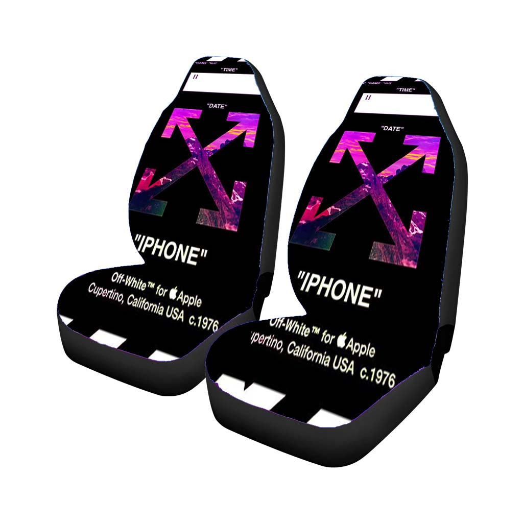 Aesthetic California Black Off White Arrow car Seat Covers