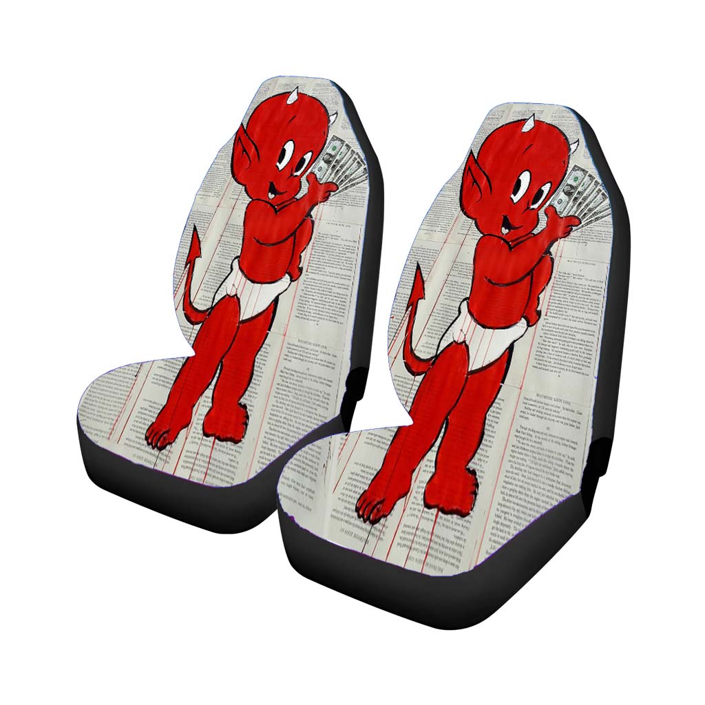 Aesthetic Red Cute Baby Devil car Seat Covers