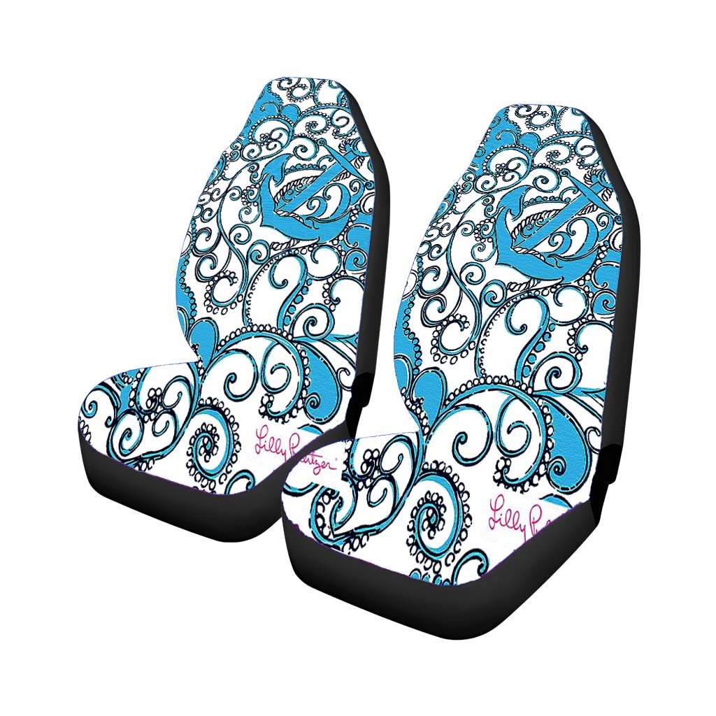 Anchor Pattern Carving Blue Lilly Pulitzer car Seat Covers