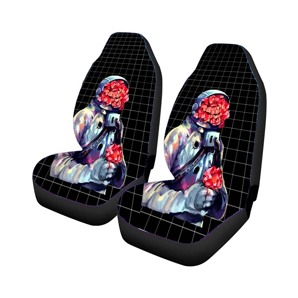 Astronauta Flower Red Square car Seat Covers