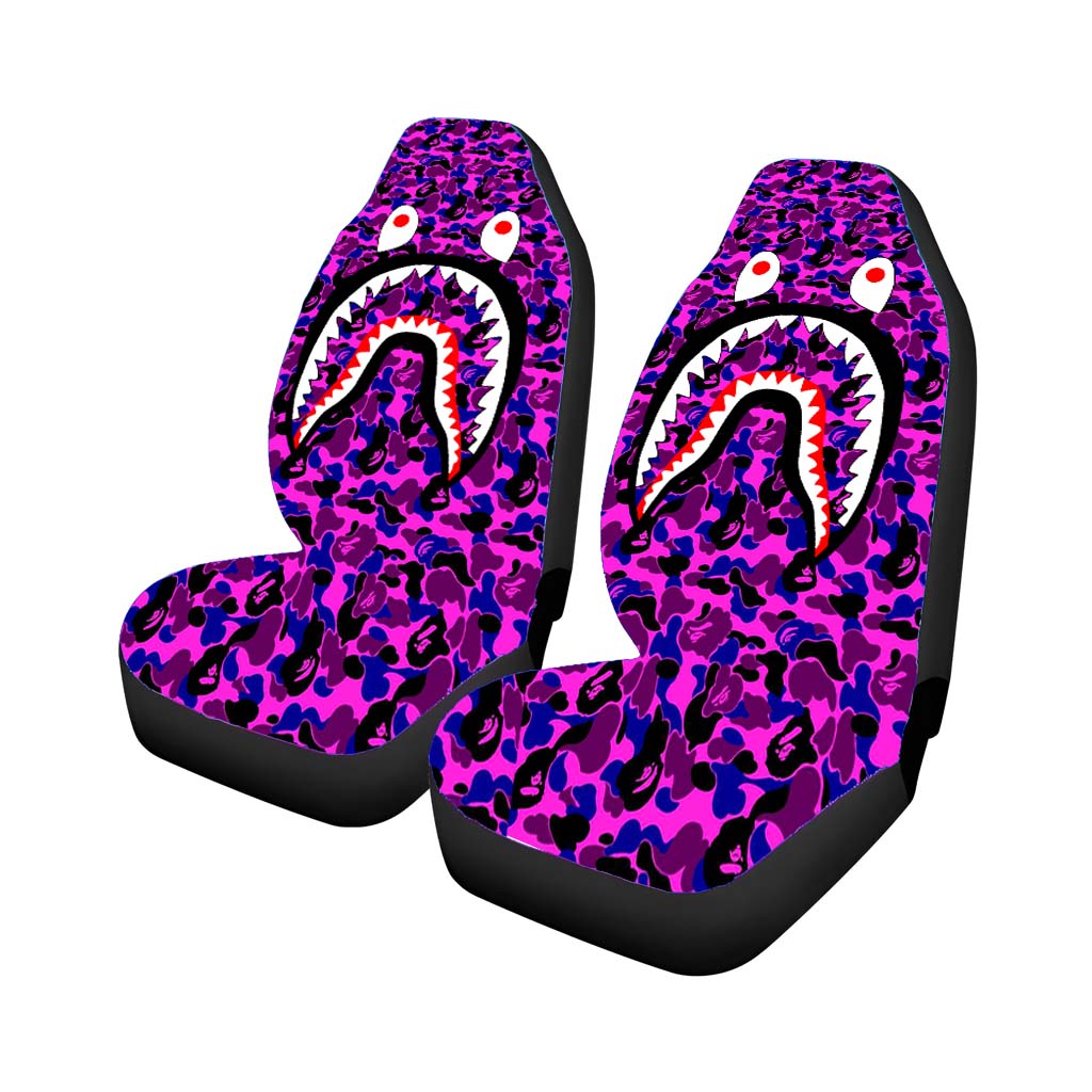 Bape Camo Shark Purple car Seat Covers