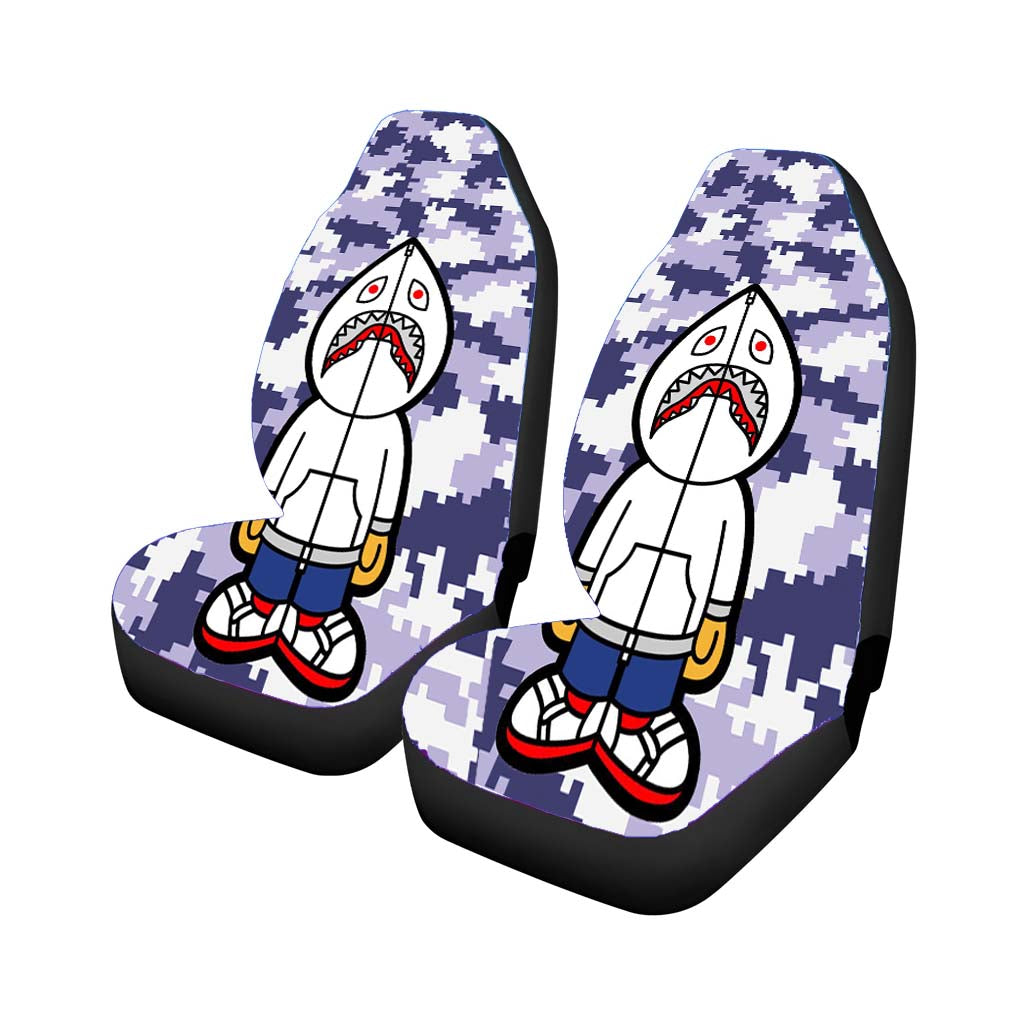 Bape Hoodie Camouflage 8 Bit Blue Purple Background car Seat Covers