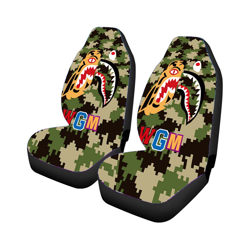 Bape Tiger Shark Green 8 Bit car Seat Covers