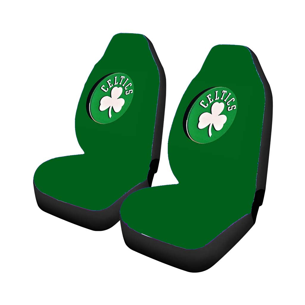 Black Boston Celtics car Seat Covers