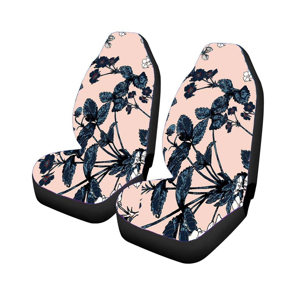 Blue Floral Wallpaper August car Seat Covers