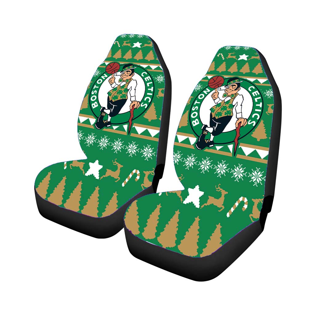 Boston Celtics Christmas Sweater car Seat Covers