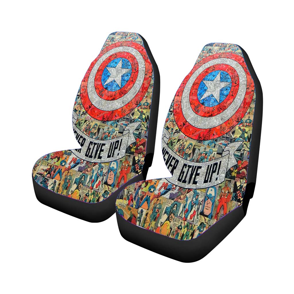 Cap Round Shield Captain America Never Give Up car Seat Covers
