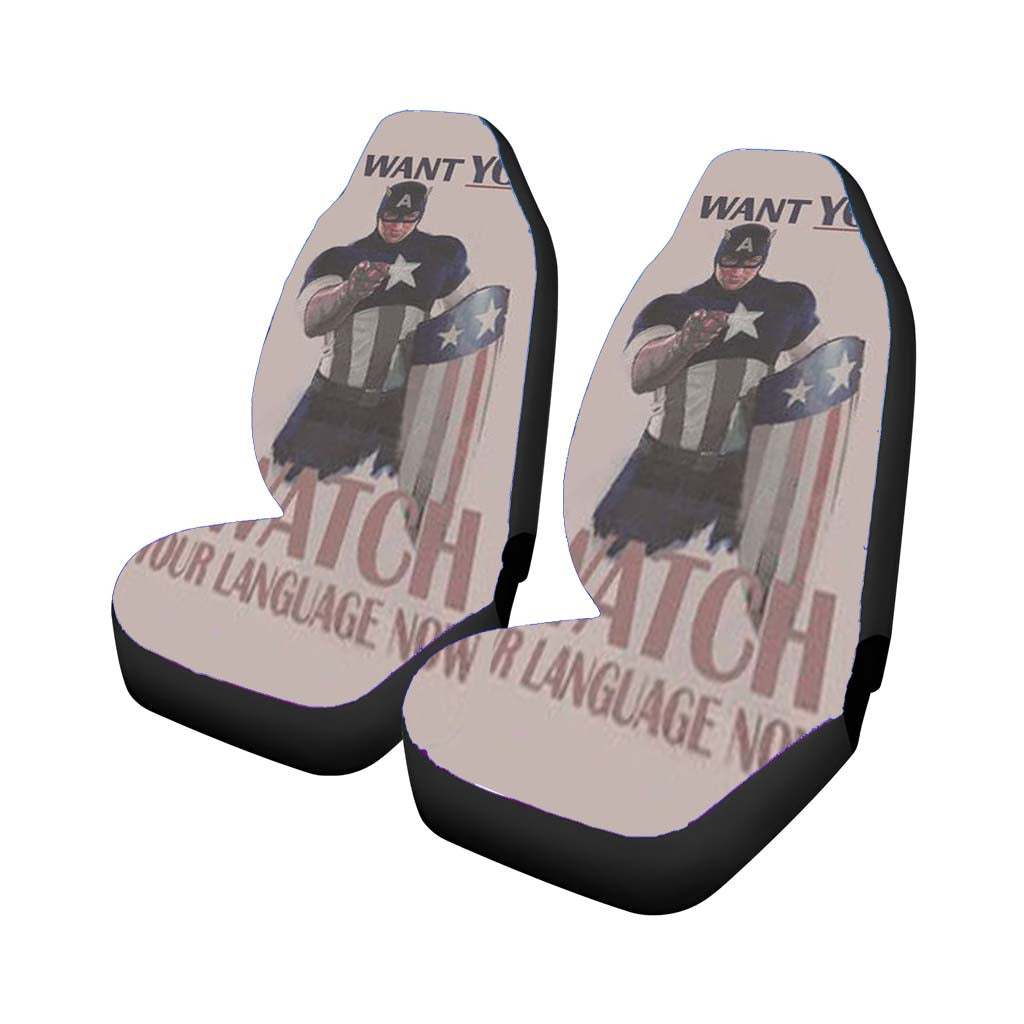 Captain America Watch Language Quotes car Seat Covers