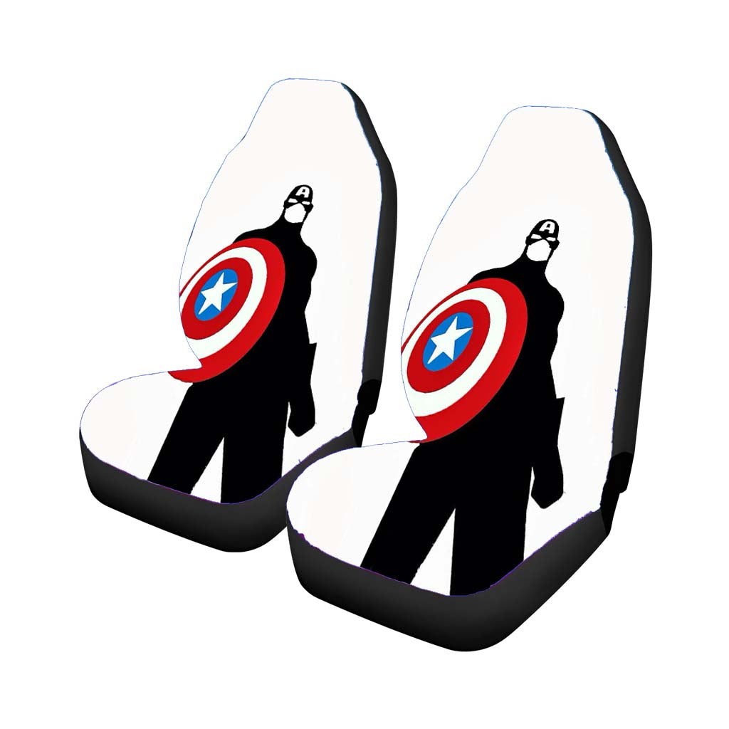 Captain Amerika White Background car Seat Covers
