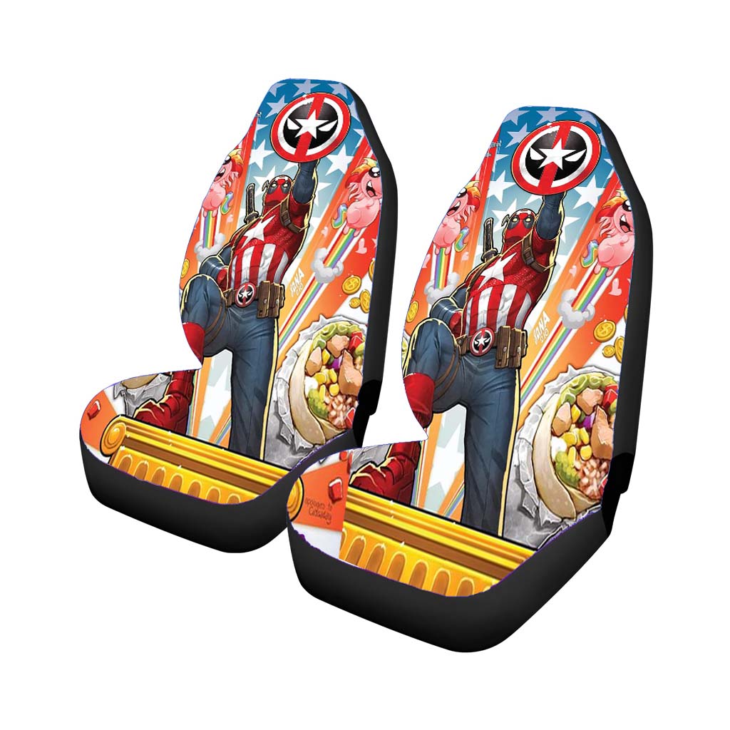 Captain Deadpool And Unicorn Cute car Seat Covers