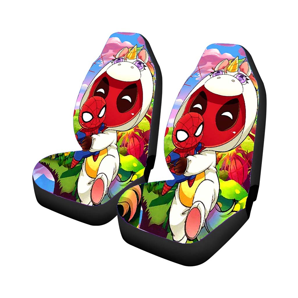 Deadpool X Spiderman X Unicorn Tropical car Seat Covers