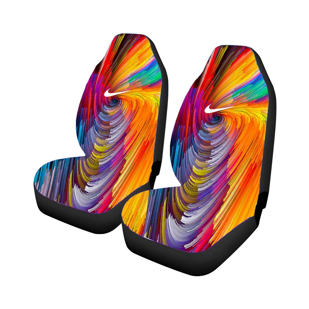 Digital Abstrack Line Color Rainbow Pattern Background car Seat Covers