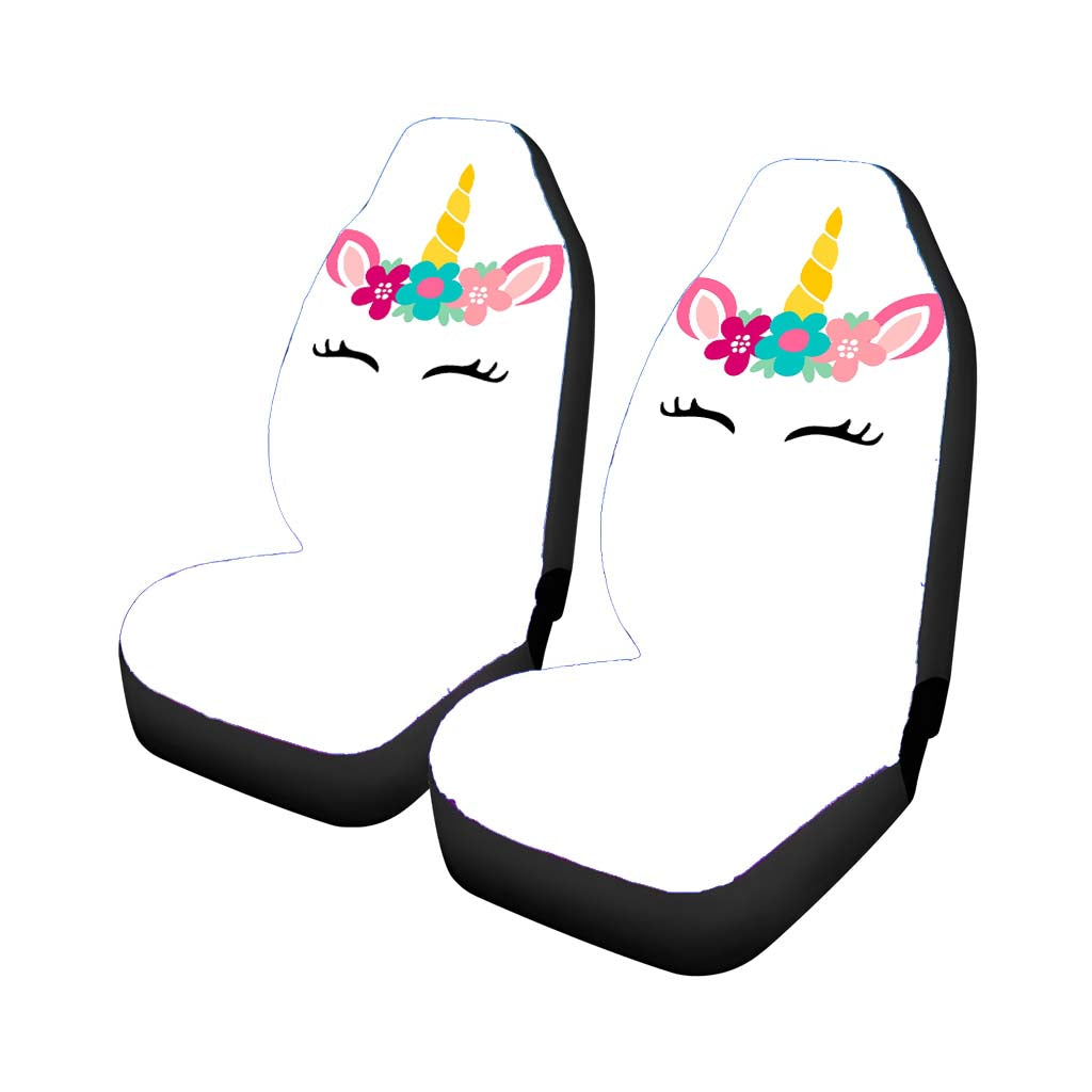 Flower Floral Unicorn Clip Art 3 car Seat Covers