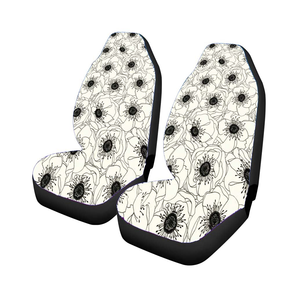Flower White car Seat Covers