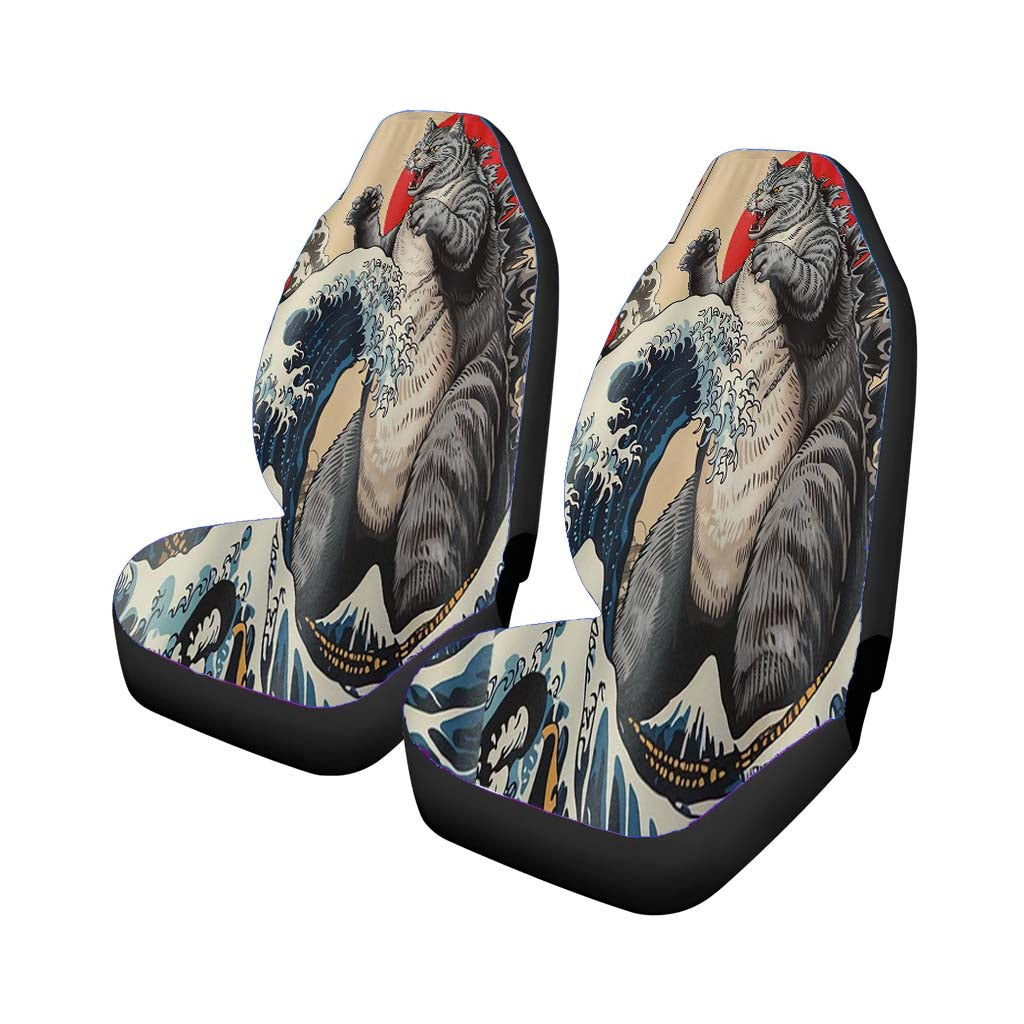 Funny Japanese Catzilla car Seat Covers
