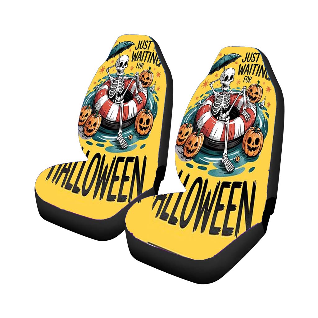Funny Just Waiting For Halloween car Seat Covers