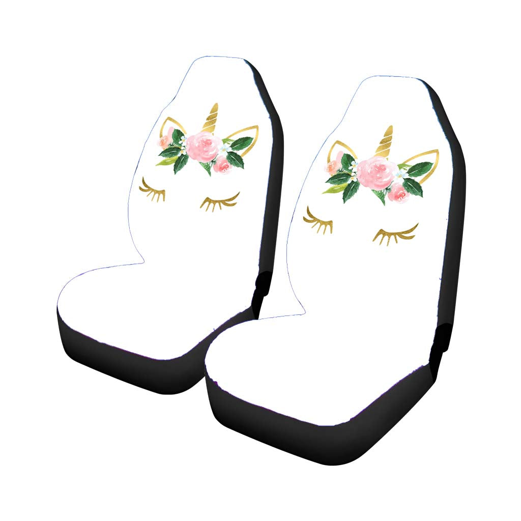 Gold Unicorn Flower Crown Nursery Girls car Seat Covers